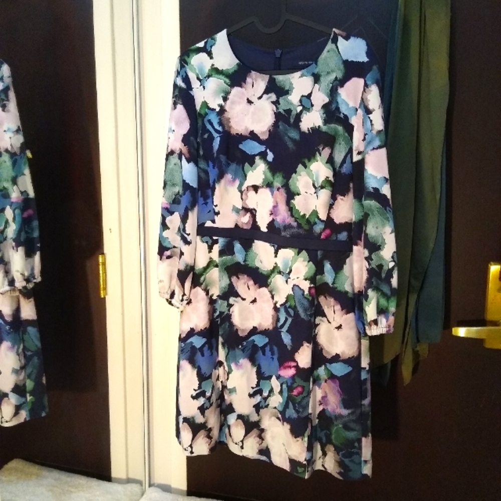 FCUK French Connection floral 3/4 bellsleeve dress